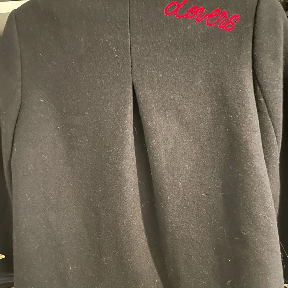 Zara embroidered pea coat size small black - Picture 3 of 5